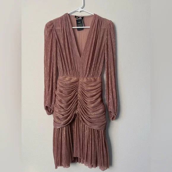 Maje Rosina Lamé Ruched Dress Barbie Wedding Events Size 34 NWT - Picture 2 of 15